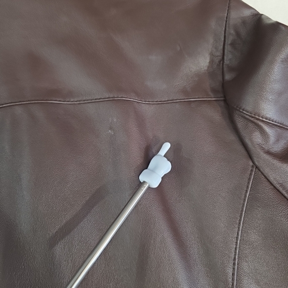 Wilsons Womens Leather Jacket Sz XL Y2K Style BROWN w/ Teal Liner - Picture 10 of 15